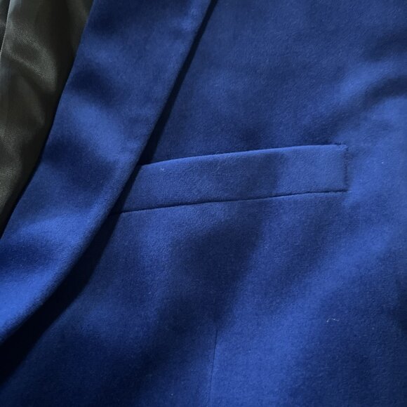 Bar III Velvet Blazer 40L Electric Blue Slim Fit Formal Dinner Jacket NWOT - Picture 16 of 16